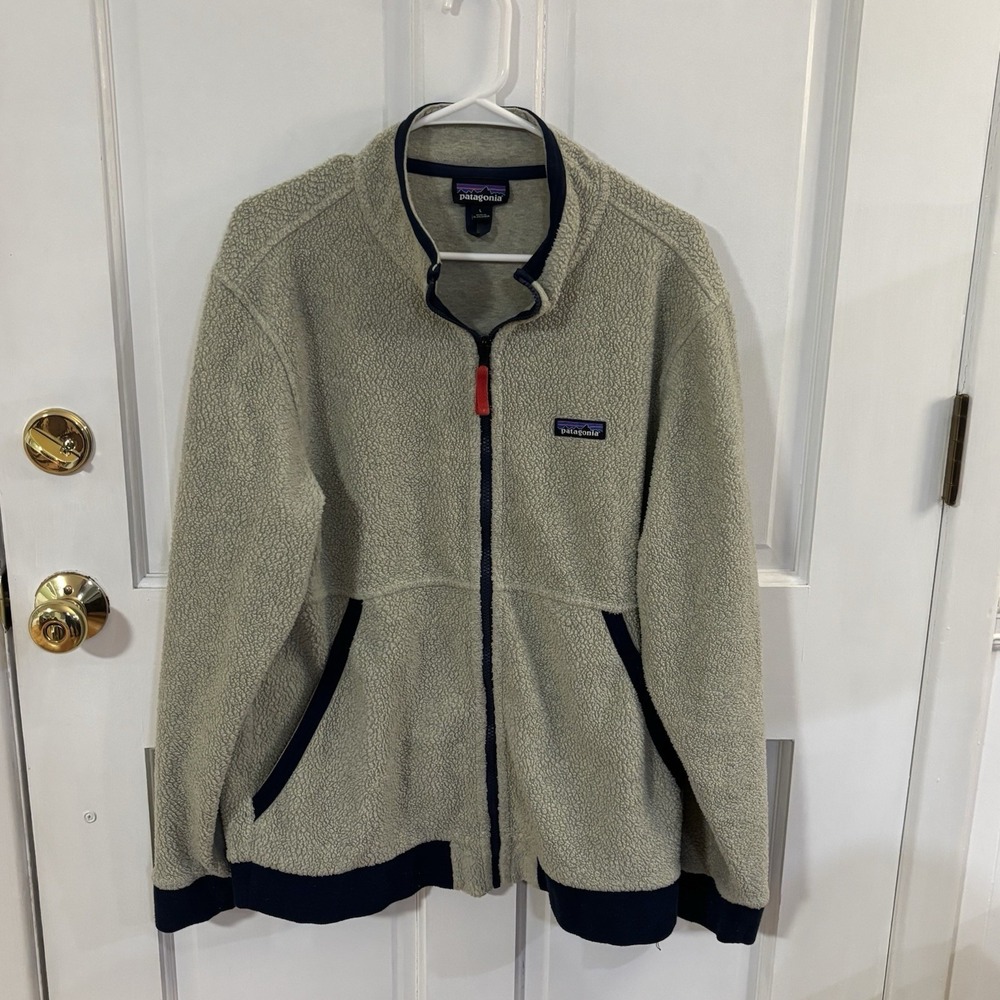 Patagonia • Shearling Jacket Oatmeal Heather Full Zip Men's Large
